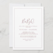 Minimalistisch Roos Gold BabyQ Baby shower Barbecu Kaart (Voorkant)