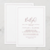 Minimalistisch Roos Gold BabyQ Baby shower Barbecu Kaart (Voorkant / Achterkant)