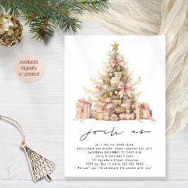 Minimalistisch Roos Gold Blush Kerstfeest Kaart