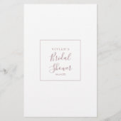 Minimalistisch Roos Gold Bride en Groom Trivia Gam Flyer (Achterkant)