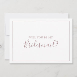 Minimalistisch Roos Gold Bridesmaid-voorstel Kaart