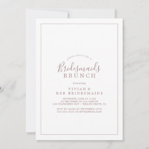 Minimalistisch Roos Gold Bridesmaids Brunch Uitnod Kaart