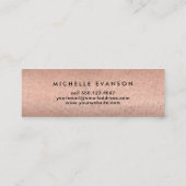 Minimalistisch roos Gold Copper look Mini Visitekaartje (Achterkant)