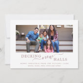 Minimalistisch Roos Gold Decing New Halls Feestdagenkaart (Voorkant)