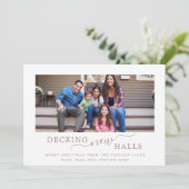 Minimalistisch Roos Gold Decing New Halls Feestdagenkaart (Staand voorkant)