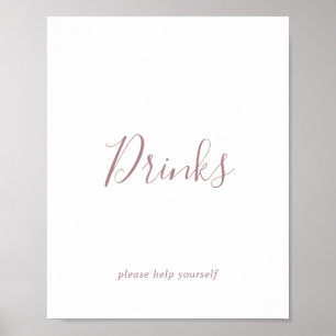 Minimalistisch Roos Gold Drink-teken Poster