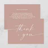 Minimalistisch Roos Gold Elegant Bedankkaart (Voorkant / Achterkant)