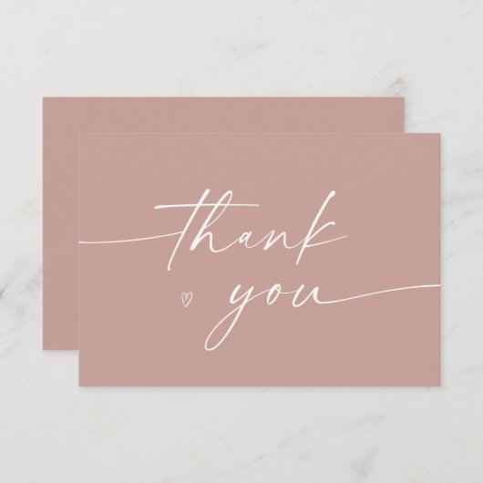 Minimalistisch Roos Gold Elegant Bedankkaart (Voorkant / Achterkant)