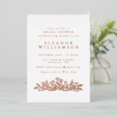 Minimalistisch Roos Gold Foil Botanisch Vrijgezell Folie Uitnodiging (Staand Voorkant)