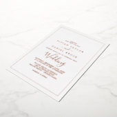 Minimalistisch Roos Gold Foil Wedding Folie Uitnodiging (Gedraaid)