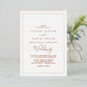 Minimalistisch Roos Gold Foil Wedding Folie Uitnodiging (Staand Voorkant)