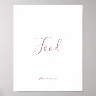 Minimalistisch Roos Gold Food Table Sign Poster