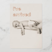 Minimalistisch Roos Gold Foto Baby Aankondiging (Voorkant)