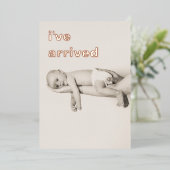 Minimalistisch Roos Gold Foto Baby Aankondiging (Staand Voorkant)