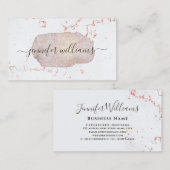 Minimalistisch Roos Gold Glitter Makeup Artist Mod Visitekaartje (Voorkant / Achterkant)