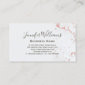 Minimalistisch Roos Gold Glitter Makeup Artist Mod Visitekaartje (Achterkant)