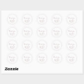 Minimalistisch Roos Gold Hartelijk dank Baby showe Ronde Sticker (Vel)