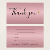 Minimalistisch Roos Gold Heart Cadeaucertificaat Visitekaartje (Voorkant /achterkant)
