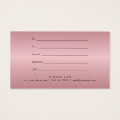 Minimalistisch Roos Gold Heart Cadeaucertificaat Visitekaartje (Achterkant)