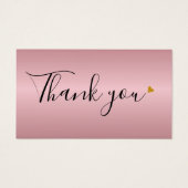 Minimalistisch Roos Gold Heart Cadeaucertificaat Visitekaartje (Voorkant)