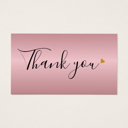 Minimalistisch Roos Gold Heart Cadeaucertificaat Visitekaartje (Voorkant)