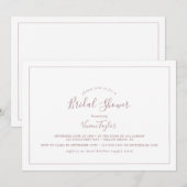 Minimalistisch Roos Gold Horizontale Vrijgezellenf Kaart (Voorkant / Achterkant)