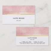 Minimalistisch Roos Gold Peach Roze White Stylist Visitekaartje (Voorkant / Achterkant)