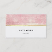 Minimalistisch Roos Gold Peach Roze White Stylist Visitekaartje (Voorkant)