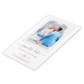 Minimalistisch Roos Gold Photo Save the Date Magne Magneet (Linkerzijde)