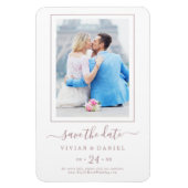 Minimalistisch Roos Gold Photo Save the Date Magne Magneet (Verticaal)