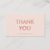 Minimalistisch Roos Gold Pink Bedankt Visitekaartje (Voorkant)