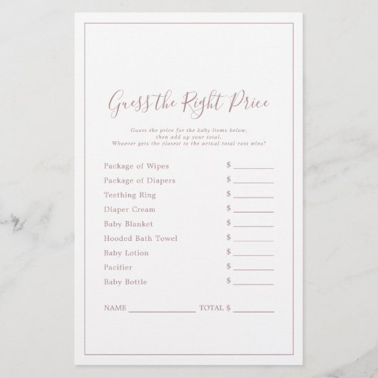 Minimalistisch Roos Gold raadt het juiste prijsspe (Voorkant)