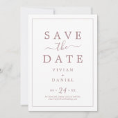 Minimalistisch Roos Gold Save the Date Notice (Voorkant)