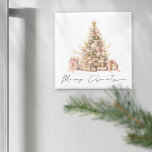 Minimalistisch Roos Gold Script Tree Vrolijk kerst Magneet<br><div class="desc">Minimalistisch Roos Gold Script Tree Merry Christmas is in een stijlvolle set handgeschreven stijl script en een elegante versierde feestboom in tinten van roos goud en blush roze.</div>