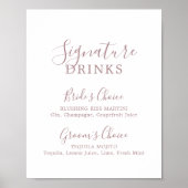Minimalistisch Roos Gold Signature Drink Sign Poster (Voorkant)