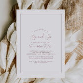 Minimalistisch Roos Gold Sip en zie Uitnodiging