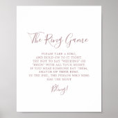 Minimalistisch Roos Gold The Ring Game Sign Poster (Voorkant)