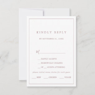 Minimalistisch Roos Gold Typografie Menu Keuze RSV