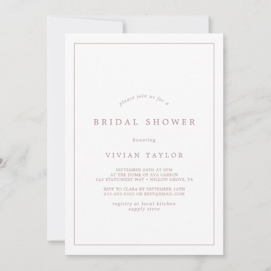 Minimalistisch Roos Gold Typografie Vrijgezellenfe Kaart (Voorkant)