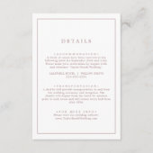 Minimalistisch Roos Gold Typography Weddenschap De Informatiekaartje (Voorkant)