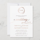 Minimalistisch Roos Gold Typography Wedding Kaart (Voorkant)