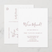 Minimalistisch Roos Gold We hebben ons verplaatst Aankondigingskaart (Voorkant / Achterkant)