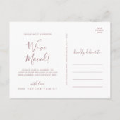 Minimalistisch Roos Gold We hebben ons verplaatst Aankondigingskaart (Achterkant)