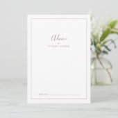 Minimalistisch Roos Gold Wedding Advice Kaart (Staand voorkant)