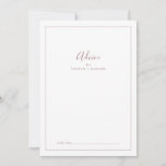 Minimalistisch Roos Gold Wedding Advice Kaart<br><div class="desc">Deze minimalistische roos gouden trouwadvieskaart is perfect voor een eenvoudige bruiloft en kan voor elke gebeurtenis worden gebruikt. Het moderne romantische ontwerp kenmerkt klassiek roos goud en witte typografie in combinatie met een rustige, maar elegante kalligrafie met stijl met handschrift. in elke kleur. Houd het ontwerp eenvoudig en elegant, zoals...</div>