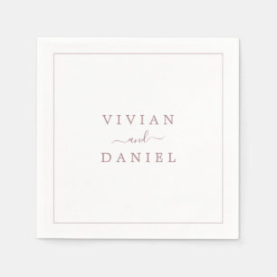 Minimalistisch Roos Gold Wedding Napkins Servet