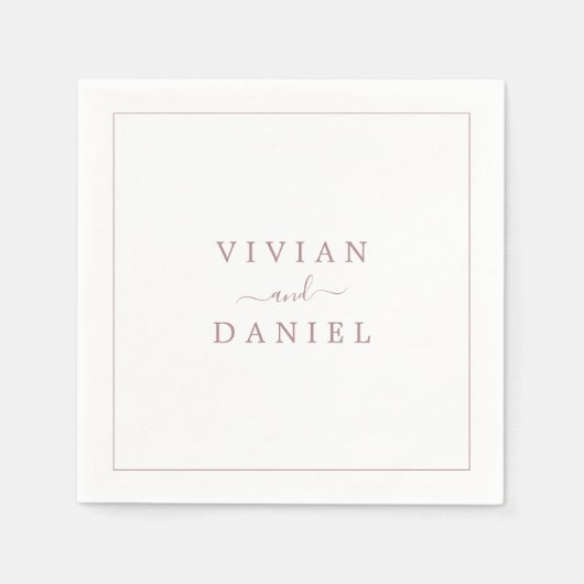 Minimalistisch Roos Gold Wedding Napkins Servet (Voorkant)