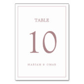 Minimalistisch Roos Gold Wedding Table Number aan  Kaart (Achterkant)