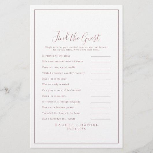 Minimalistisch Roos Gold Zoek het gastenweddenscha Flyer (Voorkant)