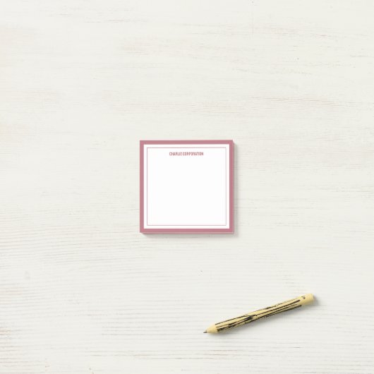 Minimalistisch Roos goud, 2 randen Post-it® Notes (Op bureau)